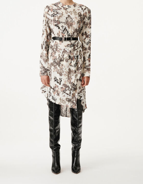 SATYAN PRINT DRESS WITH SHOULDER PADS